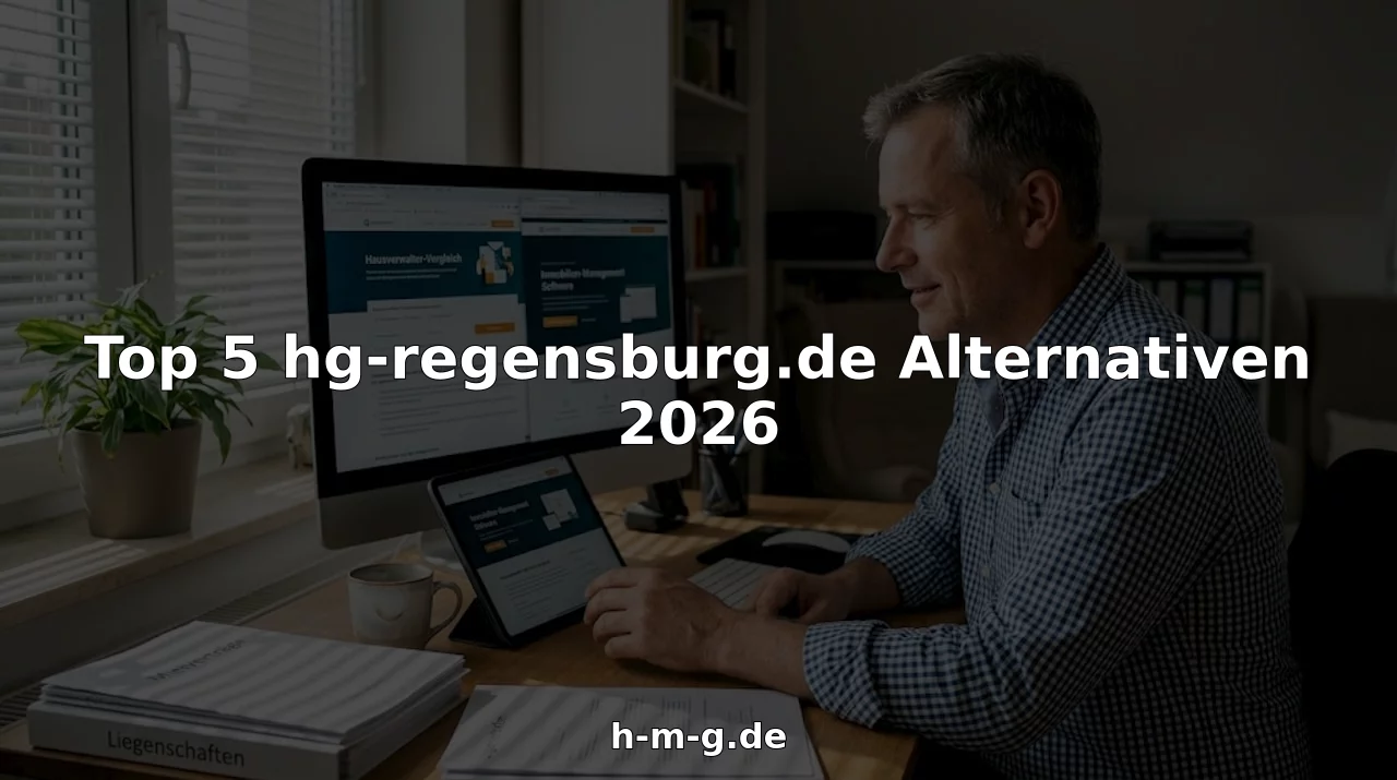 Ein Mann vergleicht auf der Arbeit verschiedene Immobilienverwaltungs-Portale.