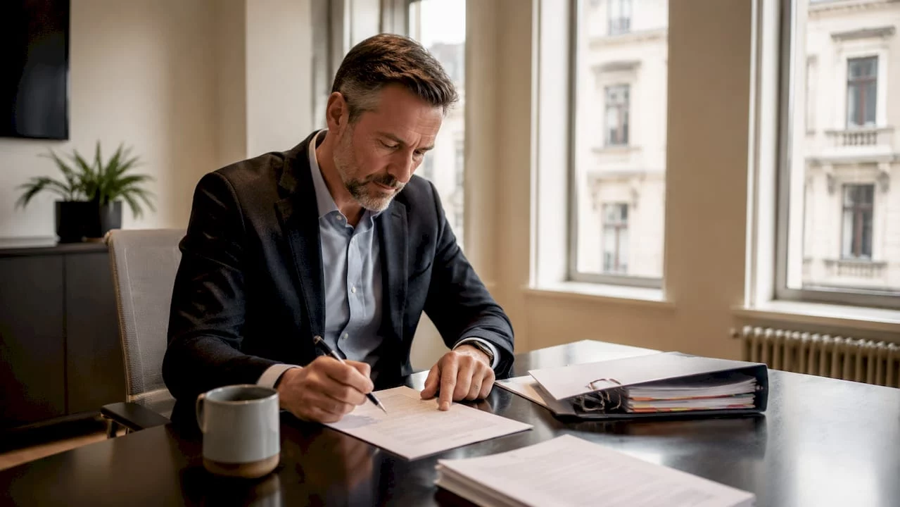 Hausverwalter im direkten Gespräch mit Mietern am runden Tisch